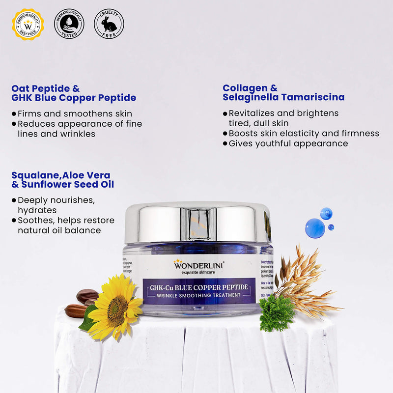 GHK-Cu Blue Copper Peptide Powerful Trio Wonderlini - exquisite skincare GHK-Cu Blue Copper Peptide Powerful Trio Wonderlini - exquisite skincare