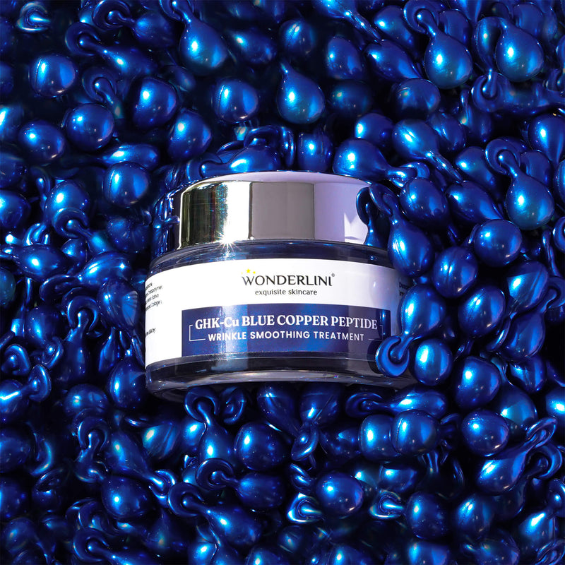GHK-Cu Blue Copper Peptide + Squalane Wrinkle Smoothing Treatment Caps Wonderlini - exquisite skincare GHK-Cu Blue Copper Peptide + Squalane Wrinkle Smoothing Treatment Caps Wonderlini - exquisite skincare